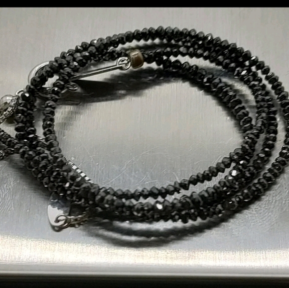 10ctw. Black Diamond Necklace W/18k White Gold Box Link Chain - Picture 10 of 16